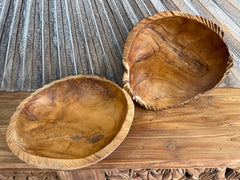 NEW Balinese Hand Crafted Teak Root Wooden Bowl - Bali Teak Wood Bowl 30cm