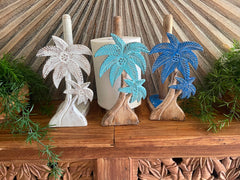 NEW Balinese Hand Crafted & Carved Palm Tree Paper Towel Holder - 3 Colours