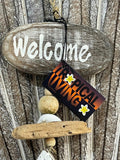 NEW Balinese Timber WELCOME Sign Rowboat/Driftwood/Shells