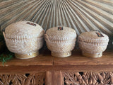 NEW Balinese Hand Woven Medium Basket w/lid - Available in 3 Sizes - Bali Basket