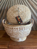 NEW Balinese Hand Woven Medium Basket w/lid - Available in 3 Sizes - Bali Basket