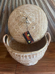 NEW Balinese Hand Woven Medium Basket w/lid - Available in 3 Sizes - Bali Basket