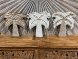 Hand Crafted Balinese Palm Tree Wall Art w/Shell Trim - Bali Palm Tree Wall Art