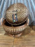 NEW Balinese Hand Woven Small Basket w/lid - Available in 3 Sizes - Bali Basket
