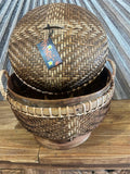 NEW Balinese Hand Woven Large Basket w/lid - Available in 3 Sizes - Bali Basket