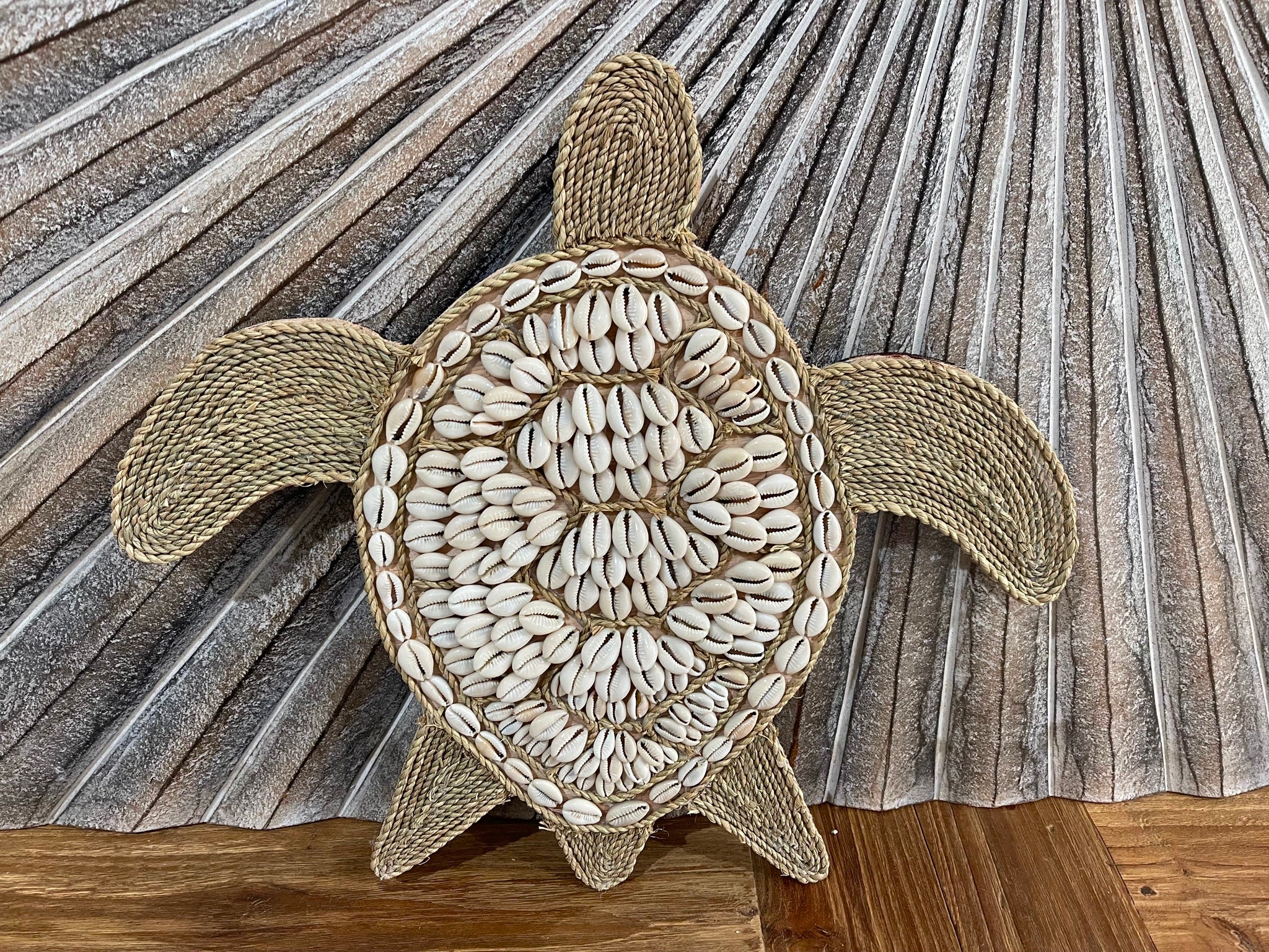 NEW Balinese Hand Crafted Shell / Natural Rope Turtle Wall Art - Bali ...