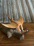 NEW Balinese Hand Carved & Crafted Suar Wood Manta Ray Sculpture - Bali Carving