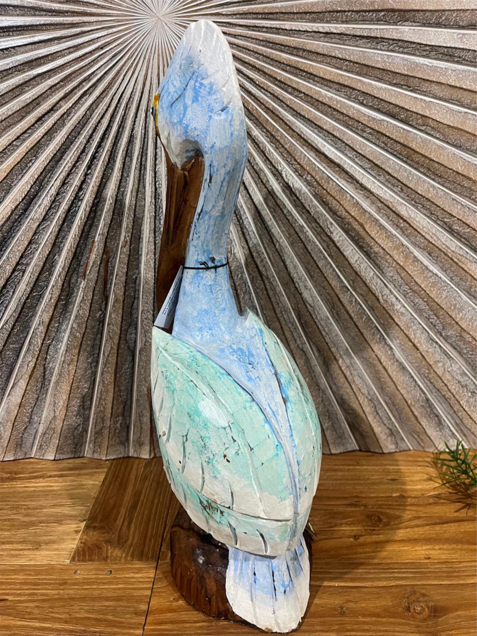 NEW Balinese Hand Carved & Crafted Pelican Sculpture - Carved Pelican 2 Colours