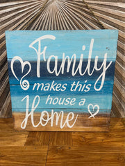 NEW Balinese Hand Crafted FAMILY Makes this House a Home Sign - Bali Wall Art