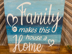 NEW Balinese Hand Crafted FAMILY Makes this House a Home Sign - Bali Wall Art