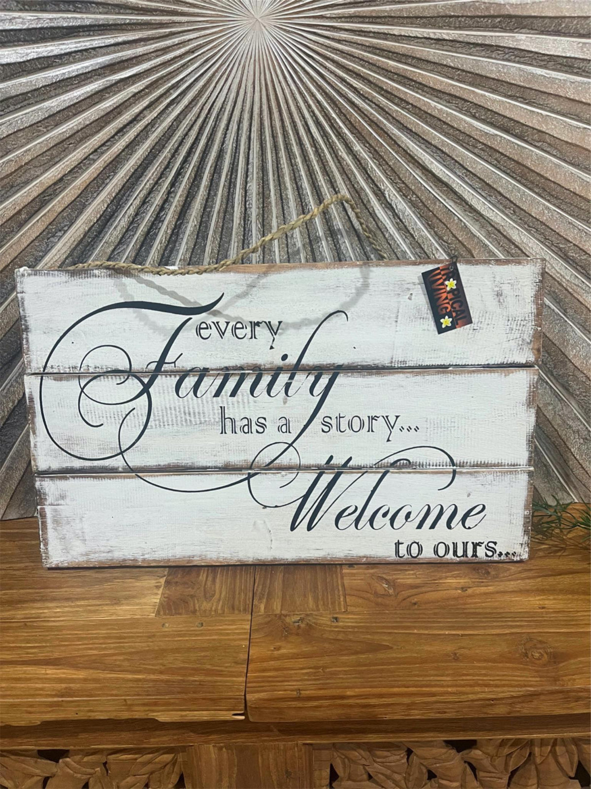 NEW Balinese Hand Crafted FAMILY Sign - Bali FAMILY has a Story Wall Art Sign