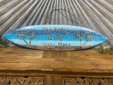 NEW Balinese Timber Surfboard THE BEACH IS MY HAPPY PLACE Sign - Bali Beach Sign
