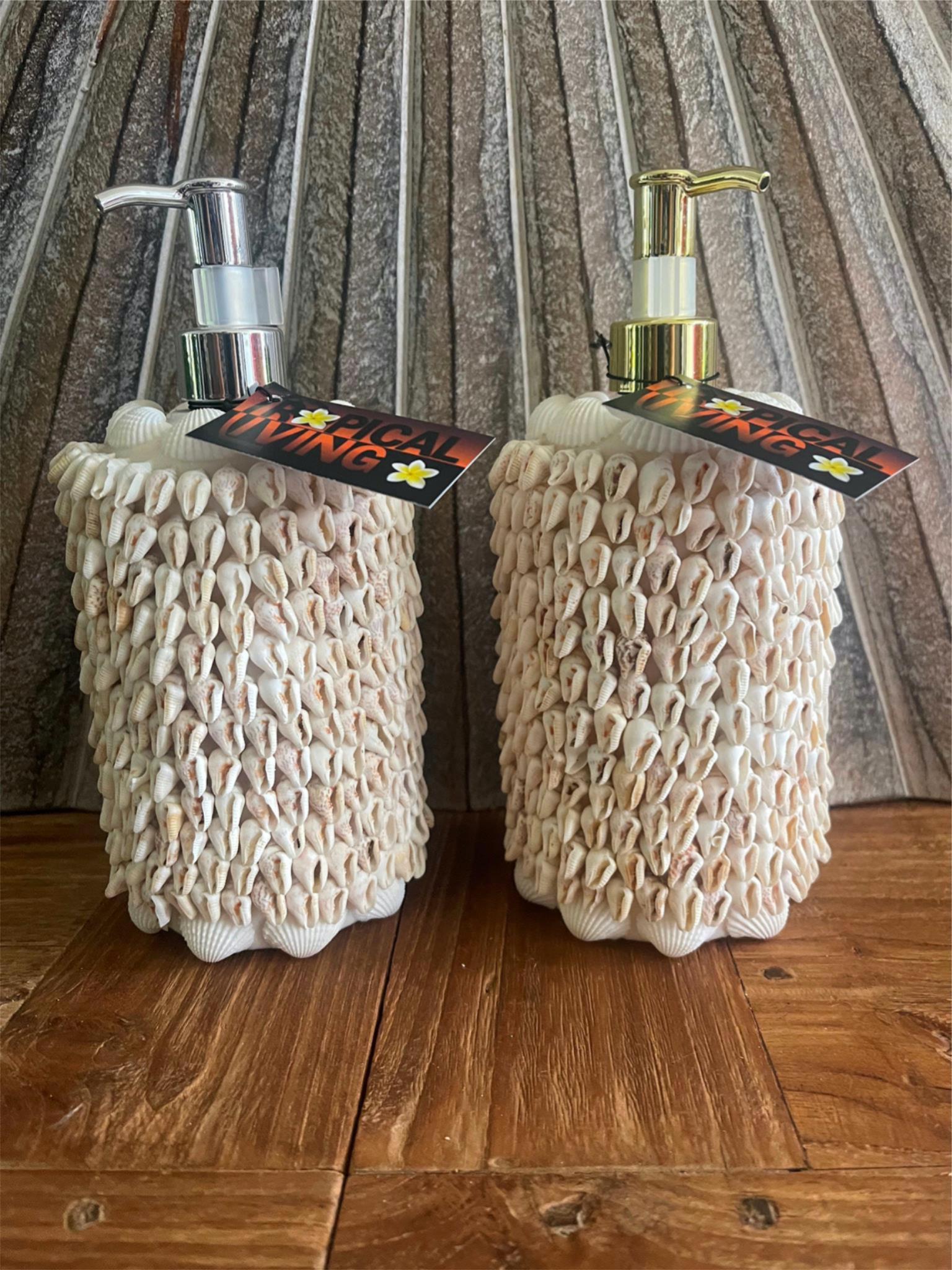 NEW Balinese Shell Soap or Body Lotions Dispenser - Bali BOHO Style Homewares