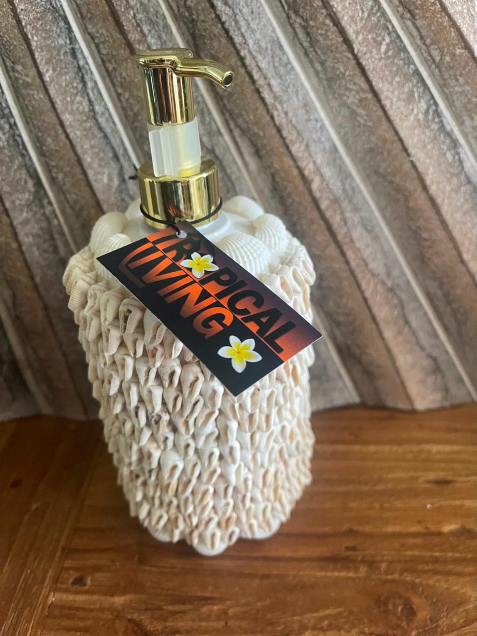 NEW Balinese Shell Soap or Body Lotions Dispenser - Bali BOHO Style Homewares