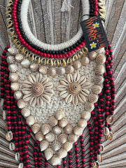 Hand Crafted Balinese Shell / Wood Bead Tribal Neck Piece - PRIMITIVE ART