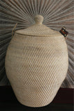 NEW Balinese Hand Woven Rattan Basket with Lid & Decor Handles