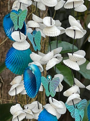 NEW Balinese Shell & Butterfly Windchime / Mobile - Bali Shell Mobile / Chime