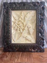 NEW Balinese Hand Crafted Tropical Wall Panel w/Bali Carved Frame - STUNNING!!