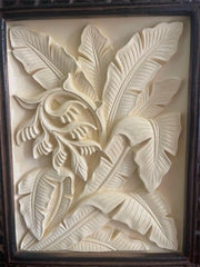 NEW Balinese Hand Crafted Tropical Wall Panel w/Bali Carved Frame - STUNNING!!