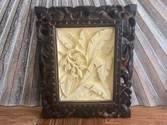 NEW Balinese Hand Crafted Tropical Wall Panel w/Bali Carved Frame - STUNNING!!