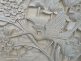 NEW Balinese Hand Crafted Tropical Bird & Lotus Wall Relief STUNNING! 80x100cm