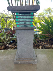 Balinese Stone & Glass Lantern - Bali Garden Lamp - Bali Garden Lighting