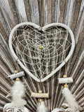 NEW Balinese Handmade Heart Dream Catcher w/Wood Heart Trim - Bali Dream Catch
