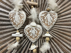 NEW Balinese Handmade Heart Dream Catcher w/Wood Heart Trim - Bali Dream Catch