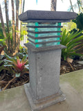 Balinese Stone & Glass Lantern - Bali Garden Lamp - Bali Garden Lighting