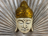 NEW Balinese Hand Carved Wooden Buddha Mask - 40cm - Bali Buddha Wall Art
