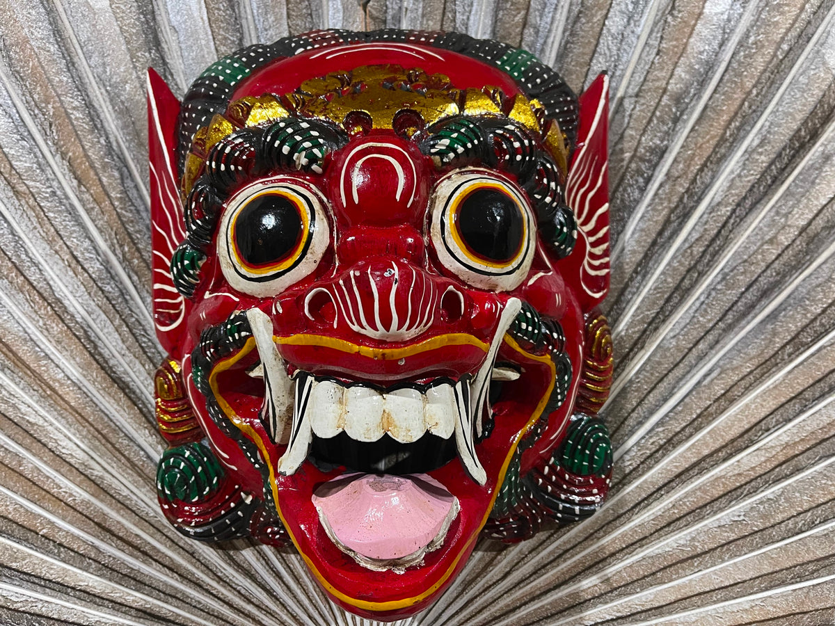 NEW Balinese Hand Crafted Barong Mask - Bali Barong Mask Wall Art - Bali Art