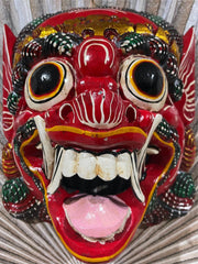 NEW Balinese Hand Crafted Barong Mask - Bali Barong Mask Wall Art - Bali Art