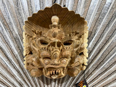 Balinese Hand Carved Barong Mask - Traditional Bali Mask Wall Art - Boma Mask