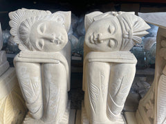 Hand Carved Limestone Balinese Statues - Bali Garden Art - Wedding Statue 60cm