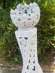 Balinese Frangipani Bowl / Ball on Pillar - Bali Garden Art - Balinese Feature