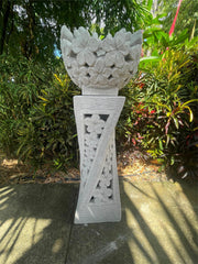 Balinese Frangipani Bowl / Ball on Pillar - Bali Garden Art - Balinese Feature