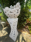Balinese Frangipani Bowl / Ball on Pillar - Bali Garden Art - Balinese Feature