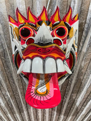 NEW Balinese Hand Crafted Barong Mask - Bali Barong Mask Wall Art - Bali Art