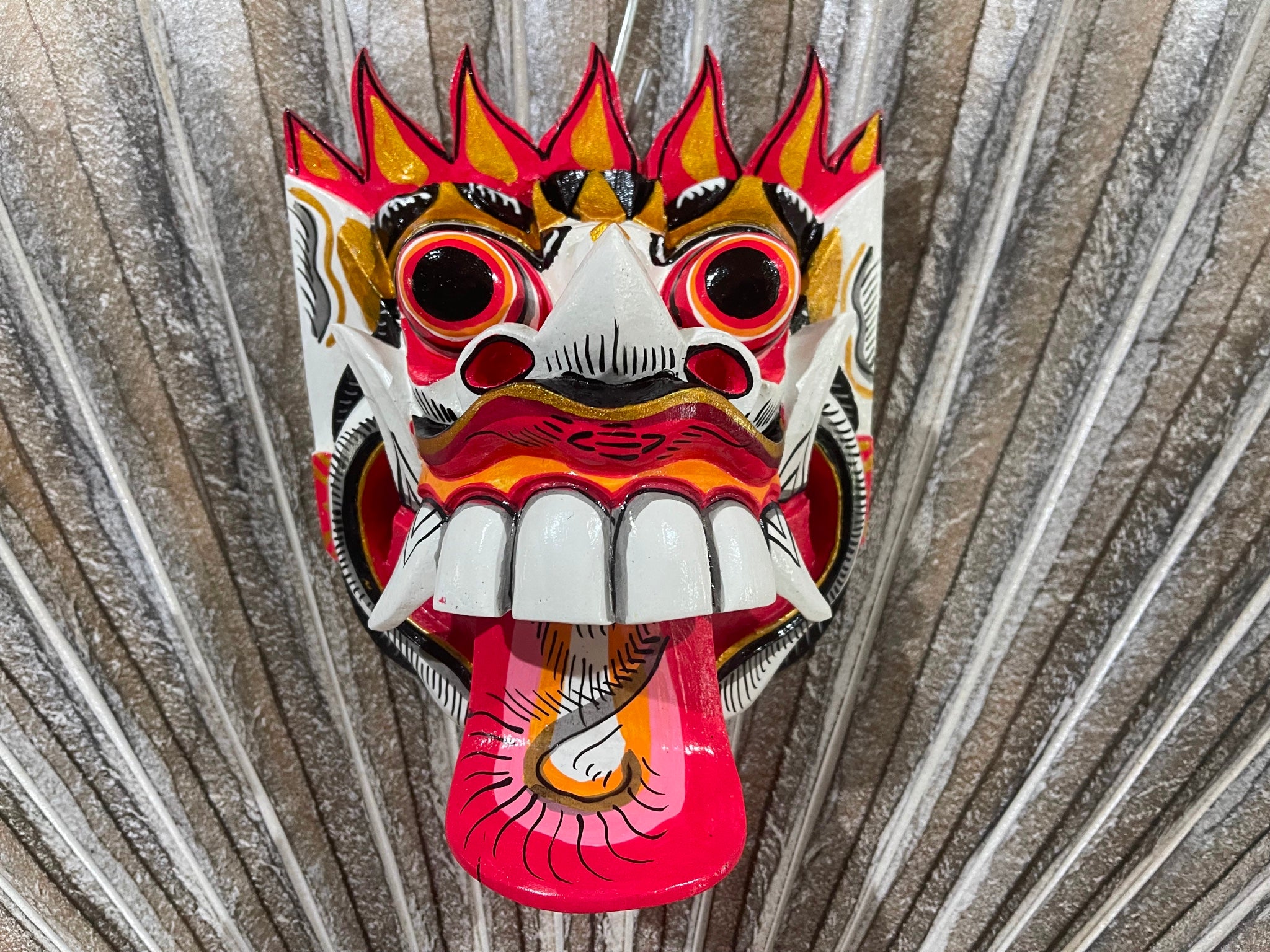 NEW Balinese Hand Crafted Barong Mask - Bali Barong Mask Wall Art - Bali Art