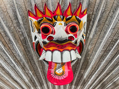 NEW Balinese Hand Crafted Barong Mask - Bali Barong Mask Wall Art - Bali Art