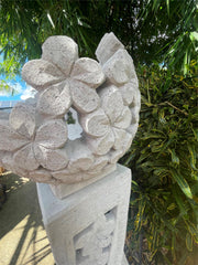 Balinese Frangipani Bowl / Ball on Pillar - Bali Garden Art - Balinese Feature