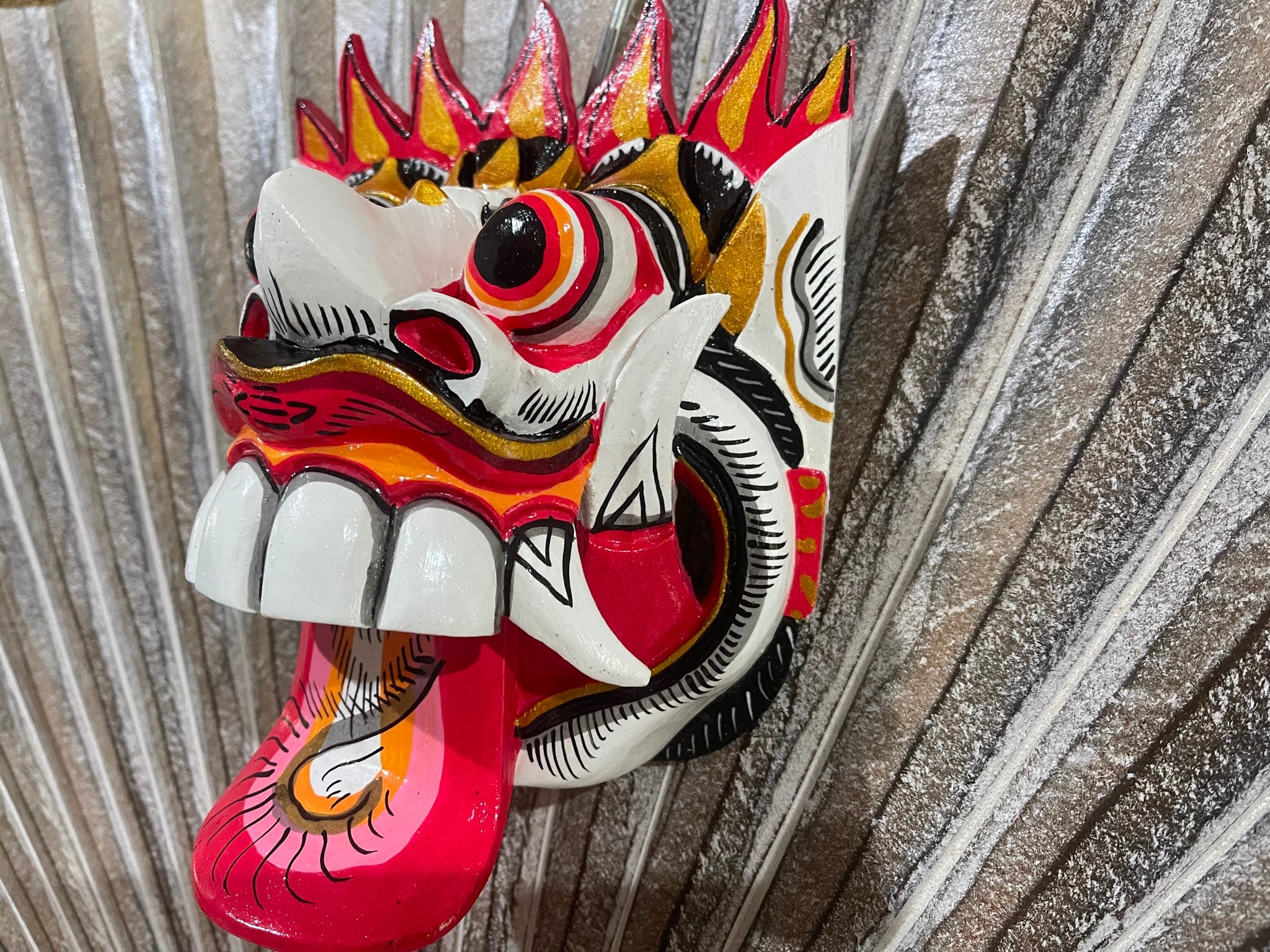 NEW Balinese Hand Crafted Barong Mask - Bali Barong Mask Wall Art - Ba ...