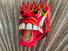 NEW Balinese Hand Crafted Barong Mask - Bali Barong Mask Wall Art - Bali Art