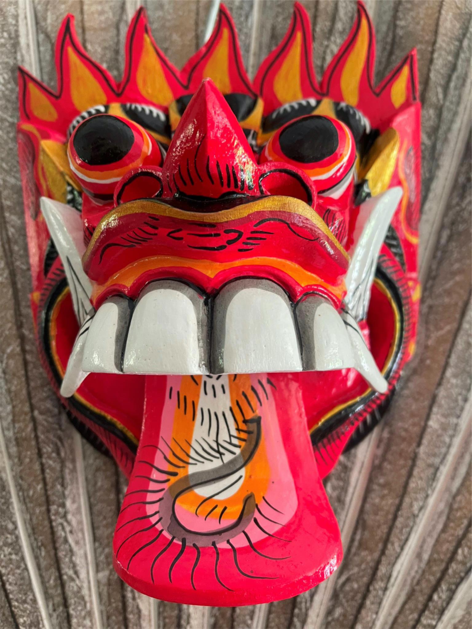 NEW Balinese Hand Crafted Barong Mask - Bali Barong Mask Wall Art - Ba ...