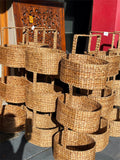 Balinese Hand Woven Seagrass w/Metal Frame 3 Tiered Open Basket - Bali Basket