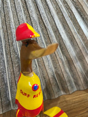 S NEW Balinese Hand Carved Wooden Surf Life Saving Duck - Bali Rice Paddy Duck