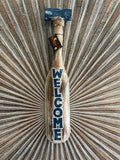 NEW Balinese Wooden Paddle WELCOME Sign - Bali Oar WELCOME Sign