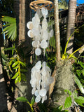 NEW Balinese Bamboo Top Capiz Shell Windchime / Mobile - Shell Decor Hanger