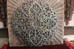 New Balinese Carved MANDALA Panel - BALI WALL ART - Round Mandala Wall Art 80cm