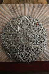 New Balinese Carved MANDALA Panel - BALI WALL ART - Round Mandala Wall Art 80cm